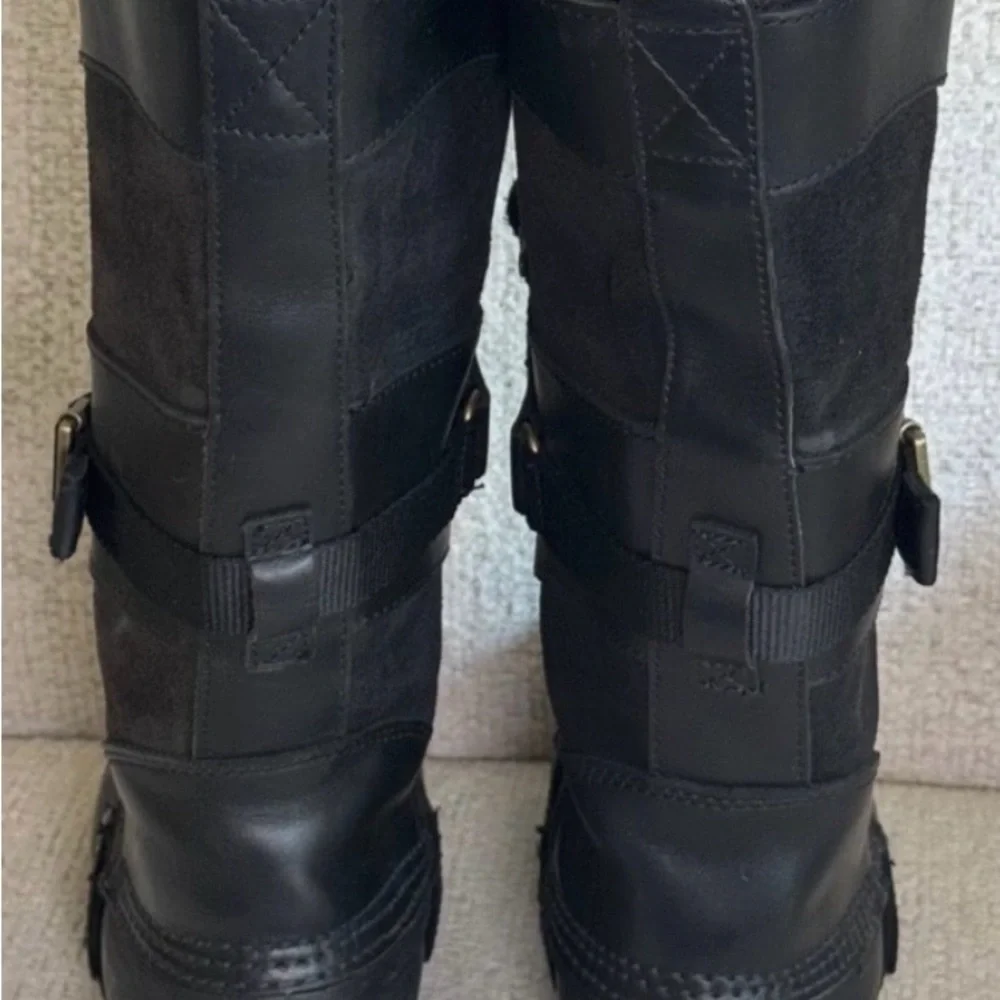 Sorel Conquest Carly Black Women's Winter Lace-Up Boots 8 - Picture 6 of 11